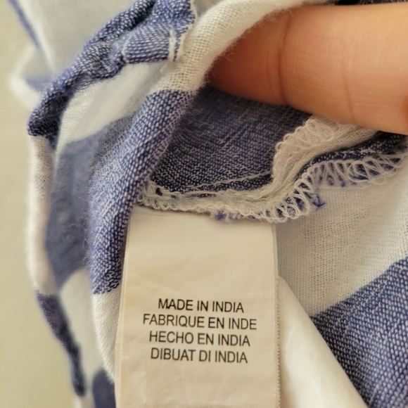 Lucky Brand Stripe Tie Back Blouse S - Picture 7 of 9